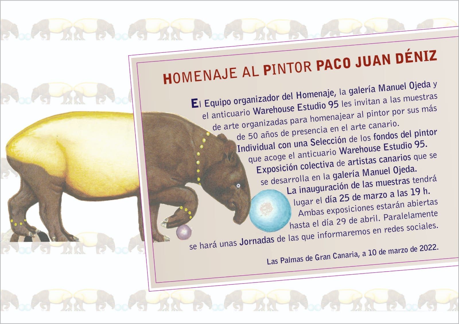 Homenaje al pintor Paco Juan Déniz en la Galería Manuel Ojeda